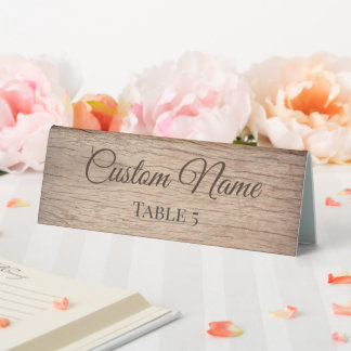 Plaque De Table Personalised Rustic Wooden Wedding Name Folding