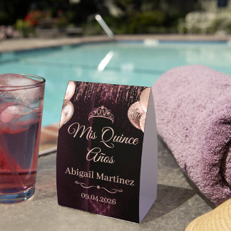 Plaque De Table Personalized Quinceañera Tent Card | Mis Quince