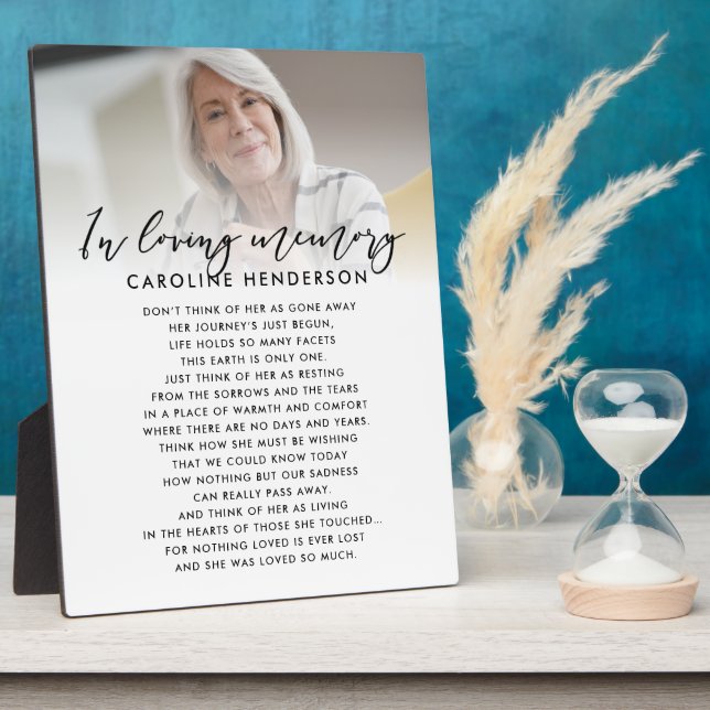 Plaque de table personnalisée avec photo et citati (Côté)