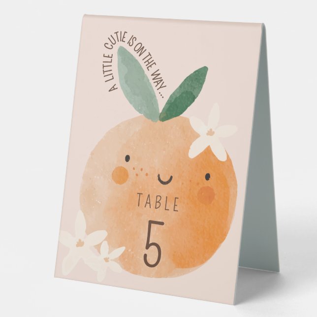 Plaque De Table Petite Orange Douce Fête de Naissance Botanique (Recto)