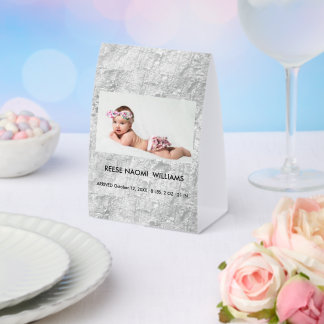 Plaque De Table Photo de bébé fille simplement élégant et mignon