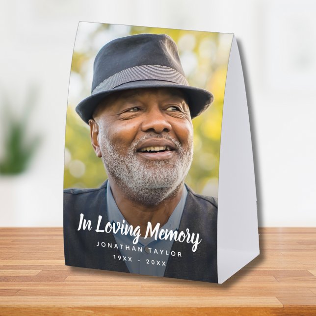 Plaque De Table Photo Memorial Remembrance Tribute (Photo Memorial Table Tent)