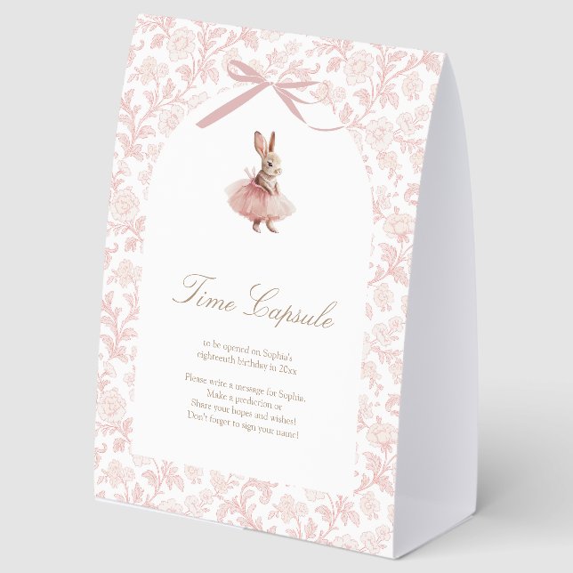 Plaque De Table Pink Ballet Some Bunny Time Capsule (Recto)