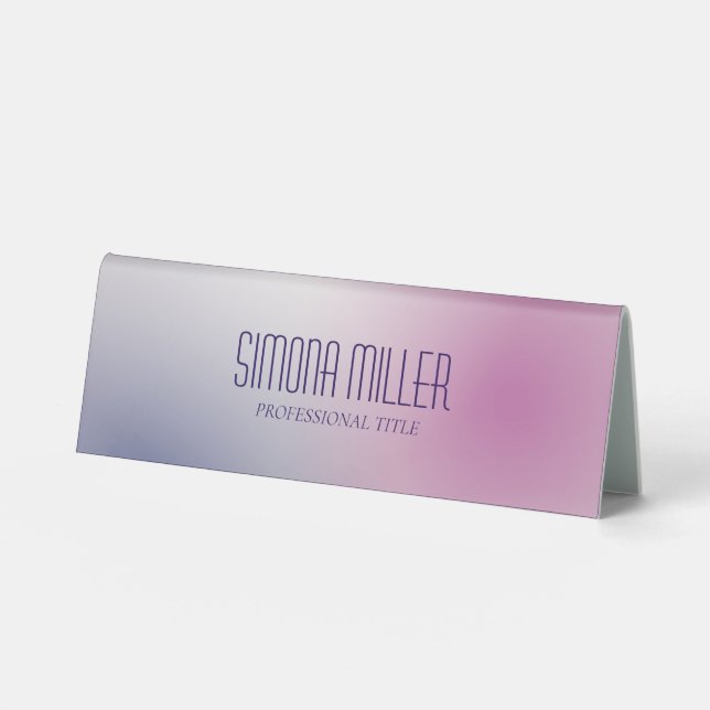 Plaque De Table Pink Purple White Minimalist Aesthetic Gradient (Recto)