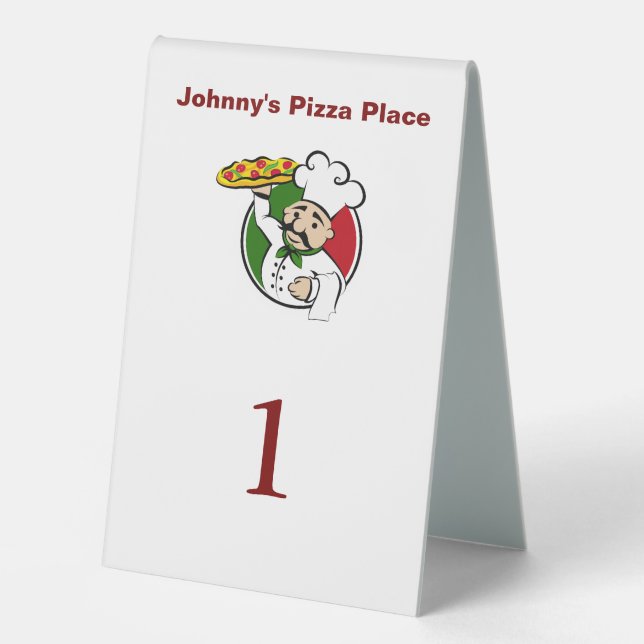Plaque De Table Pizza Restaurant Order Number Tent Table Signs (Recto)