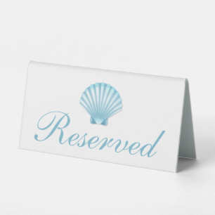 Plaque De Table Plage Bleu Nautique Élégant Mariage Réservé