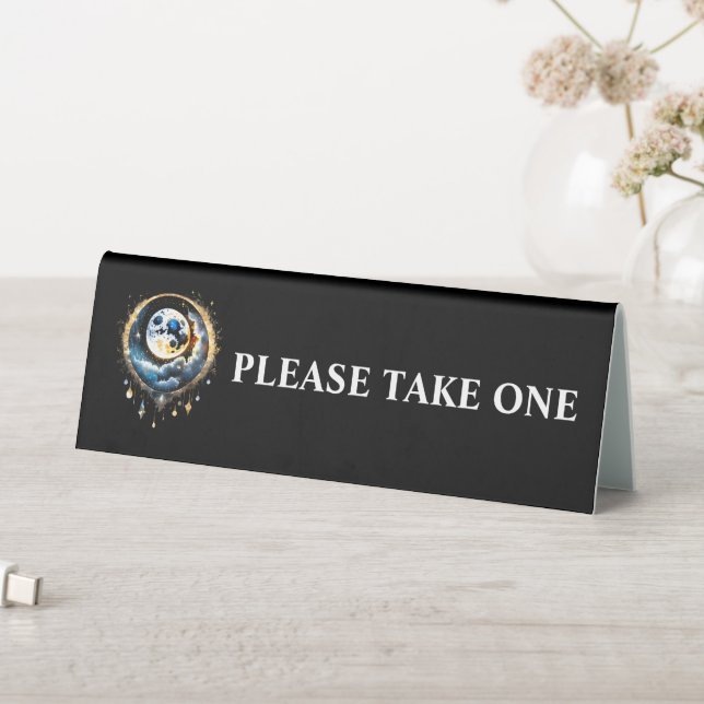 Plaque De Table Pleine lune luna étoile ciel céleste faveurs (En SItu (Tableau))