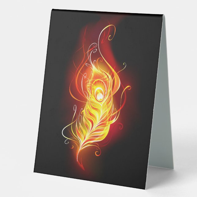 Plaque De Table Plume de paon de feu (Recto)