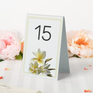 Plaque De Table Plumeria Fleurs Mariage Numéro à commandes