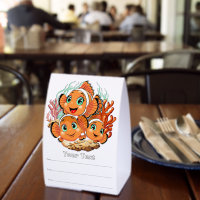 Poisson clown Dessin animé mignon Famille Sous l'e