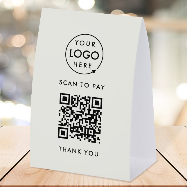 Plaque De Table Porte-document de paiement en papier | Scannez le  (Interactive "scan to pay” QR code cash wrap paper table signs for electronic payment transactions.)