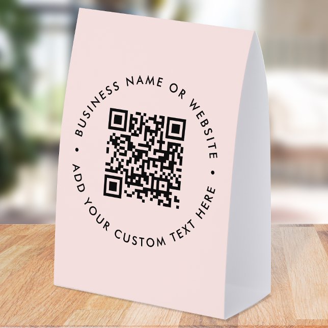 Plaque De Table Porte-document de table en papier avec QR Code | P (Interactive editable QR code tabletop signs to promote your business, products or services.)