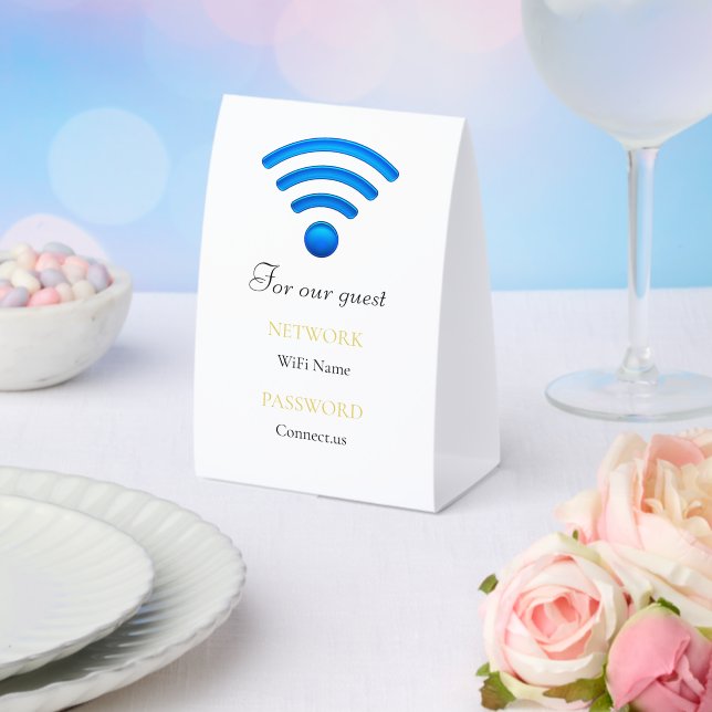 Plaque De Table Porte-écran d'informations WiFi personnalisé minim (Insitu (mariage))