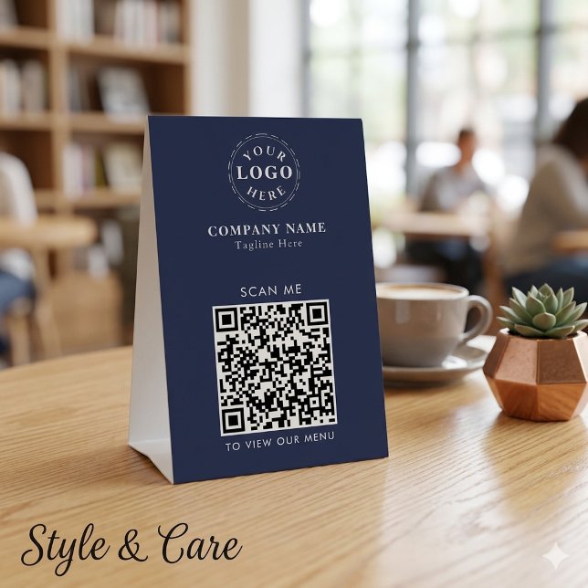 Plaque De Table Porte-menu Chevalet de Table Code QR – Menu de Pai (QR Code Table Tent Sign – Modern Checkout Menu)