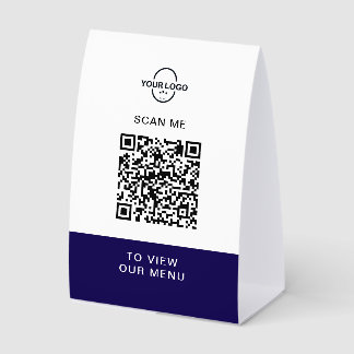 Plaque De Table Porte-menu QR Code personnalisé | Restaurant sans