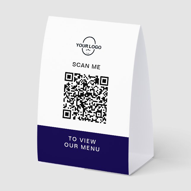 Plaque De Table Porte-menu QR Code personnalisé | Restaurant sans  (Recto)