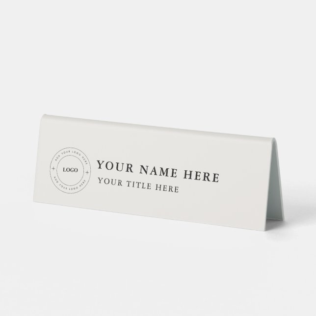 Plaque De Table Porte-nom de bureau personnalisé avec logo Table T (Verso)