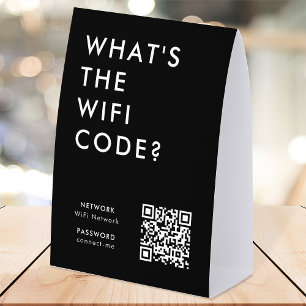Plaque De Table Porte-nom de code WiFi   Panneau de réseau QR sur 
