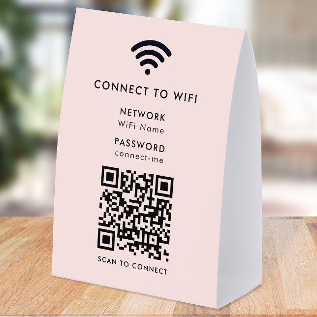 Plaque De Table Porte-nom de table de réseau WiFi | Panneau de tab (Wi-Fi paper table tent signs with interactive QR code, connecting clients seamlessly to your WiFi)
