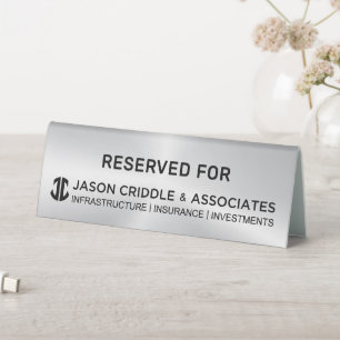 Plaque De Table Porte-nom de table personnalisé en argent métallis