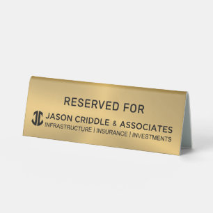 Plaque De Table Porte-nom de table personnalisé en or métallisé -
