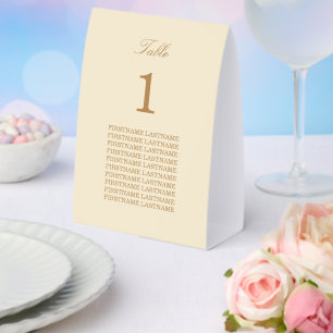 Plaque De Table Porte-noms en papier crème beige pour table
