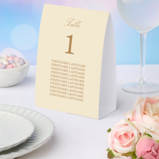 Plaque De Table Porte-noms en papier crème beige pour table (Insitu (mariage))