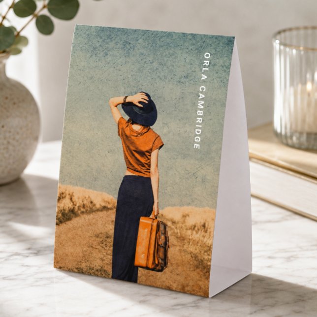 Plaque De Table Porte-photo complet | Présentoir de table (Full photo custom paper table tents, versatile tabletop sign template for business or personal use)