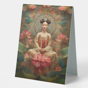 Plaque De Table Portrait de la déesse bouddhiste Quan Yin peinture