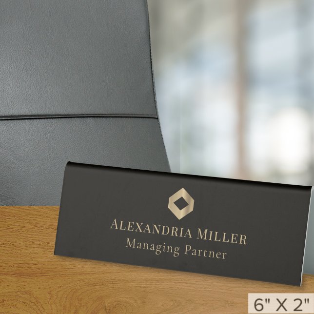 Plaque De Table Position du nom du logo élégant (Créateur téléchargé)