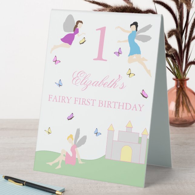 Plaque De Table Premier anniversaire de fée (En SItu (Tableau))