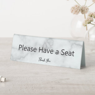 Plaque De Table Prenez place au Marbre blanc Faux