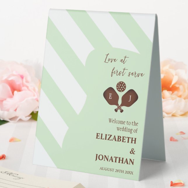 Plaque De Table Preppy Pickleball Stripes Wedding (In SItu (Mariage))