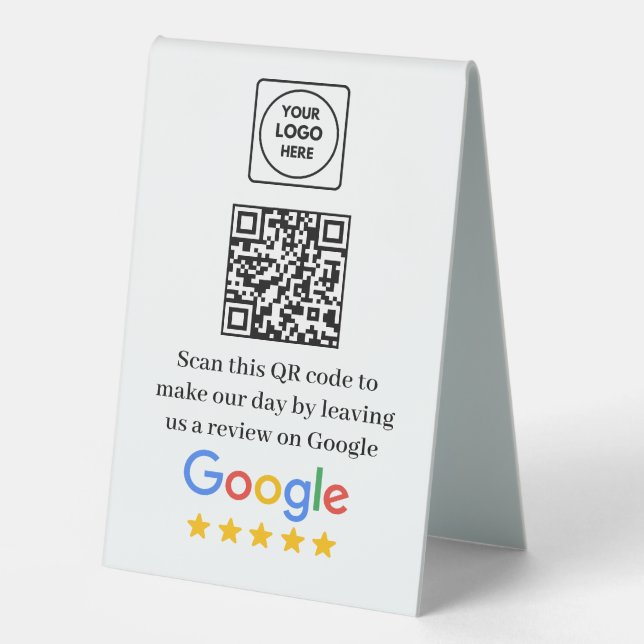 Plaque De Table Présentoir de notation QR pour Google Review (Recto)