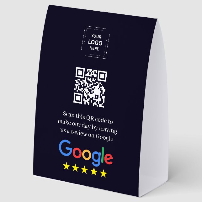 Plaque De Table Présentoir de tente de table de code QR pour avis  (Recto)
