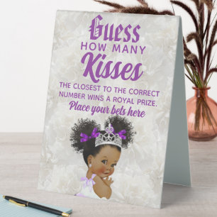 Plaque De Table Princess Purple Devinez Combien de Jeux de fête