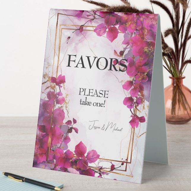 Plaque De Table 💍 Privilégie Fuchsia Enchantment Aquarelle (En SItu (Tableau))