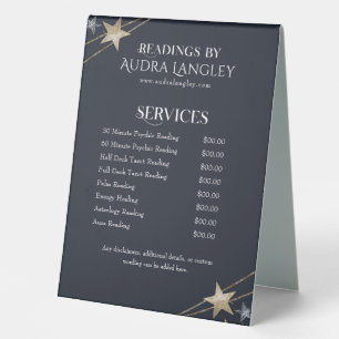 Plaque De Table Psychic Medium, Tarot Reader Astrologiste Liste de