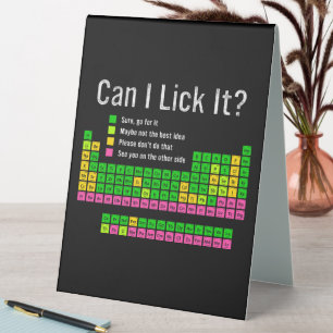 Plaque De Table Puis-je le Lick Table périodique Enseignant Enfant