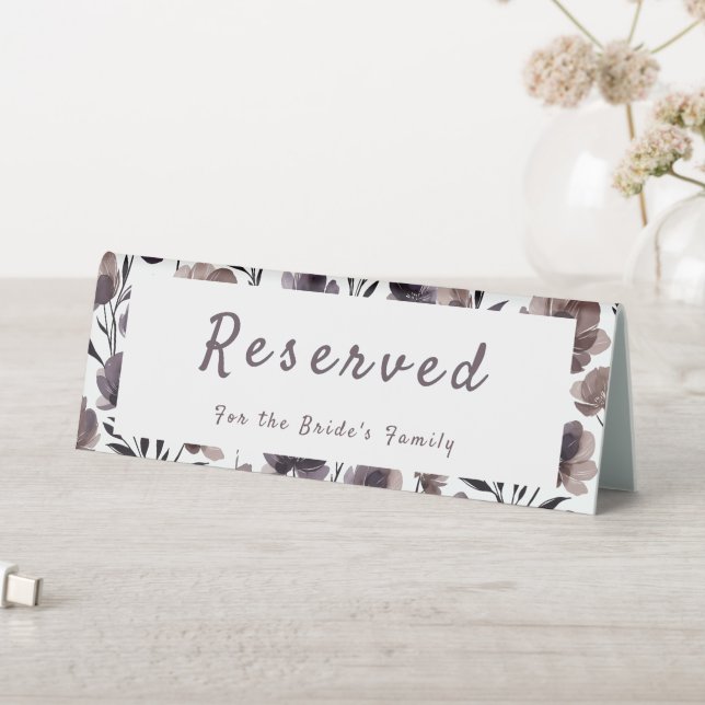 Plaque De Table Purple Floral Botanical Wedding (En SItu (Tableau))