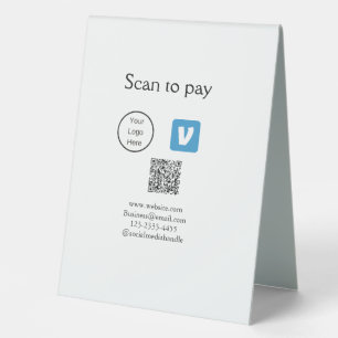 Plaque De Table Q R code venmo scanner pour payer ajouter le logo