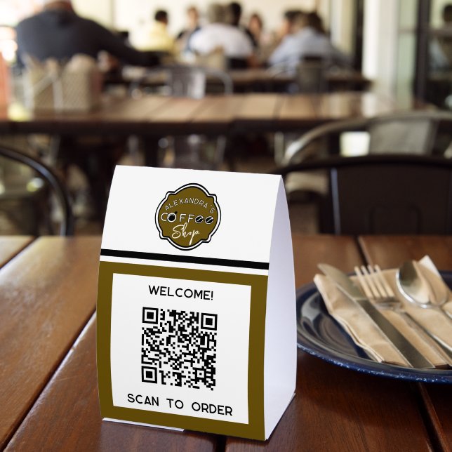 Plaque De Table QR code coffee shop scan to order (Insitu (restaurant))