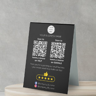 Plaque De Table QR code examen de la petite entreprise GOOGLE et Y