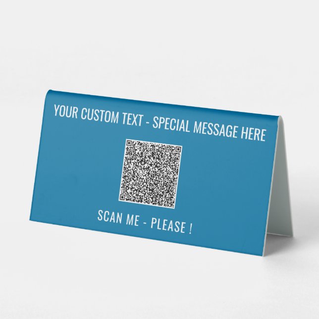 Plaque De Table QR Code Scan Info Texte Table Tente Signer vos cou (Verso)