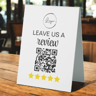 Plaque De Table QR minimaliste Laissez-nous une entreprise d'exame