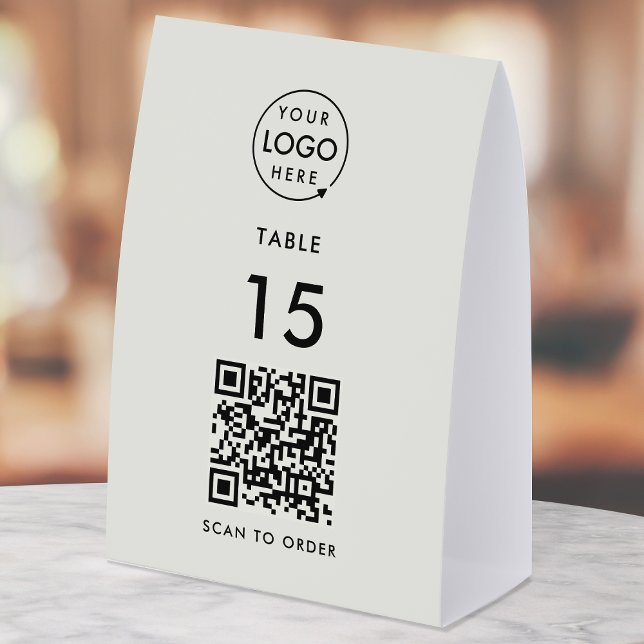 Plaque De Table QR Table Tent Sign | Restaurant Cafe Scan to Order (Interactive "scan to order" QR code table signs for restaurants, bars, cafes & hospitality events.)