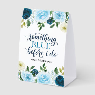 Plaque De Table Quelque Chose de Bleu Avant de Faire Navy Floral