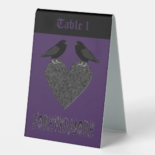 Plaque De Table Ravens gothiques et Black Heart Custom