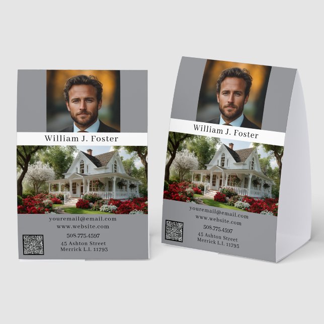 Plaque De Table Real Estate Agent Realtor Photo  (Recto/verso)