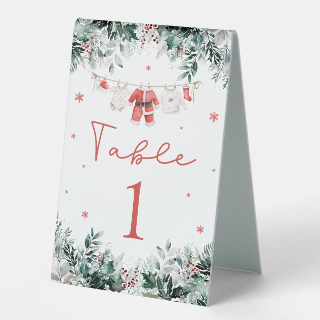 Plaque De Table Red Père Noël Baby Christmas Baby Clothes Baby sho (Recto)